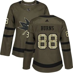 Damen San Jose Sharks Trikot Brent Burns 88 Camo Grün Authentic